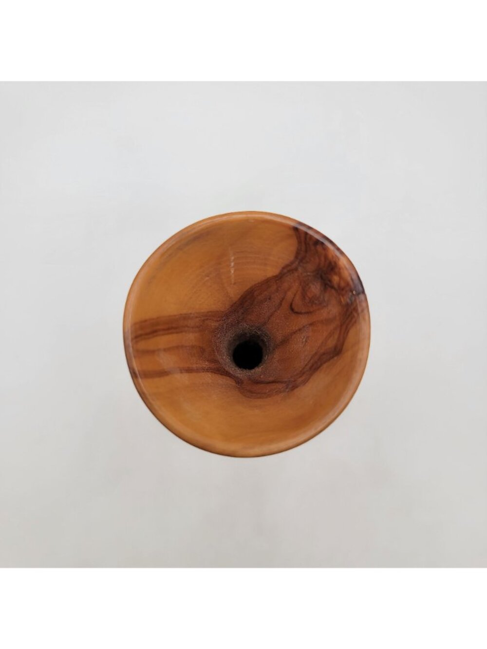 Hand Carved Wooden Bud Vase w/ Natural Wood Grain Design Unique Decorative Piece - Picture 2 of 8